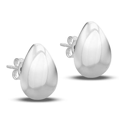 Amazon Creolen aus rhodiniertem Sterlingsilber, Birnen-Elektroform-Design Amazon Creolen aus rhodiniertem Sterlingsilber, Birnen-Elektroform-Design