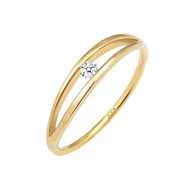DIAMORE Elli DIAMONDS Ring Damen Verlobung Schlicht mit Diamant (0.06 ct.) in 585 Gelbgold DIAMORE Elli DIAMONDS Ring Damen Verlobung Schlicht mit Diamant (0.06 ct.) in 585 Gelbgold