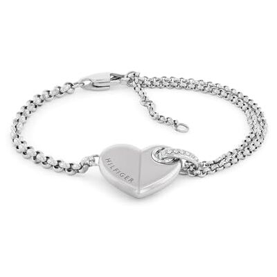 Tommy Hilfiger Jewelry Gliederarmband für Damen aus Edelstahl mit einem Herzförmigen Anhänger Erhältlich aus Gold oder Silber Tommy Hilfiger Jewelry Gliederarmband für Damen aus Edelstahl mit einem Herzförmigen Anhänger Erhältlich aus Gold oder Silber