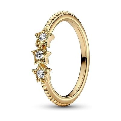 PANDORA Stars 14k gold-plated ring with clear cubic zirconia PANDORA Stars 14k gold-plated ring with clear cubic zirconia
