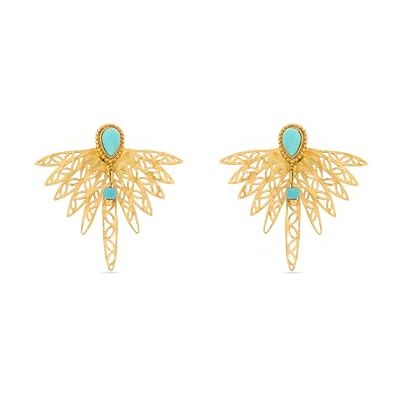 LUXENTER Ohrringe aus Türkis, 18 Karat Gelbgold Resiah, Único, Messing, Nicht anwendbar LUXENTER Ohrringe aus Türkis, 18 Karat Gelbgold Resiah, Único, Messing, Nicht anwendbar