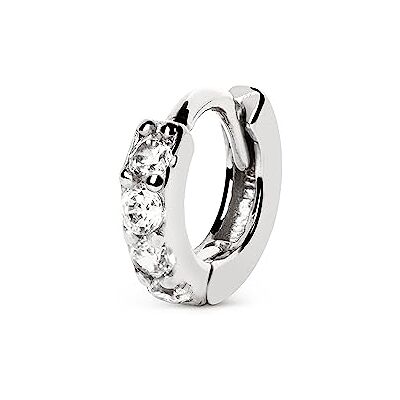 SINGULARU Einzelner Creolen-Ohrring Cleo S. Sterlingsilber mit Rhodium-Beschichtung. Schmuck für Damen SINGULARU Einzelner Creolen-Ohrring Cleo S. Sterlingsilber mit Rhodium-Beschichtung. Schmuck für Damen