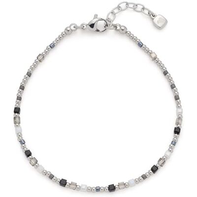 JEWELS BY LEONARDO Armband Ciao Lizo • Arm-Schmuck aus silberfarbenem Edelstahl • aufgereihte geometrische Perlen in Schwarz und Weiß • 18,5-21,5 cm Länge • Schmuck Geschenk für Frauen • 025732 JEWELS BY LEONARDO Armband Ciao Lizo • Arm-Schmuck aus silberfarbenem Edelstahl • aufgereihte geometrische Perlen in Schwarz und Weiß • 18,5-21,5 cm Länge • Schmuck Geschenk für Frauen • 025732