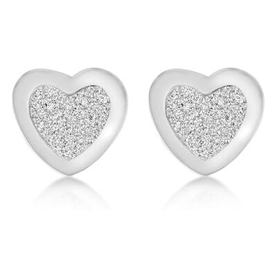 Amazon Ohrstecker aus Sterlingsilber, Herzen-Sternenstaub-Design Amazon Ohrstecker aus Sterlingsilber, Herzen-Sternenstaub-Design