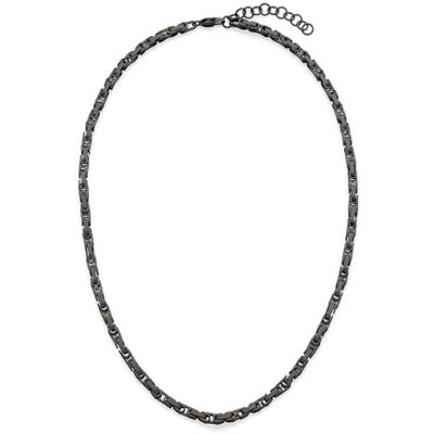 S. Oliver Herren Necklace Halskette aus mattiertem Edelstahl IP Gun Verstellbar bis 55 cm wasserfest & hautfreundlich S. Oliver Herren Necklace Halskette aus mattiertem Edelstahl IP Gun Verstellbar bis 55 cm wasserfest & hautfreundlich