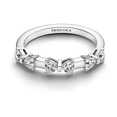 PANDORA Timeless Schleife Memoire-Ring aus Sterling Silber mit Zirkonia, Größe: 58, 194233C01-58 PANDORA Timeless Schleife Memoire-Ring aus Sterling Silber mit Zirkonia, Größe: 58, 194233C01-58