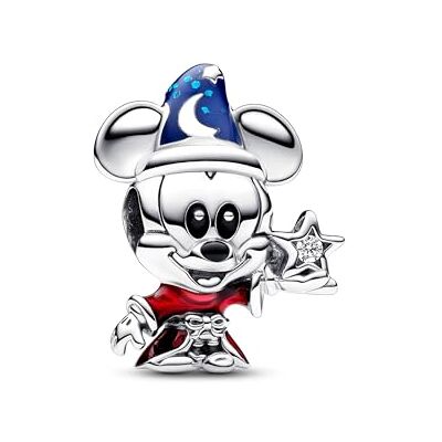 PANDORA Moments Disney Zauberlehrling Micky Charm aus Sterling Silber mit Zirkonia, Kompatibel Moments, 792954C01 PANDORA Moments Disney Zauberlehrling Micky Charm aus Sterling Silber mit Zirkonia, Kompatibel Moments, 792954C01