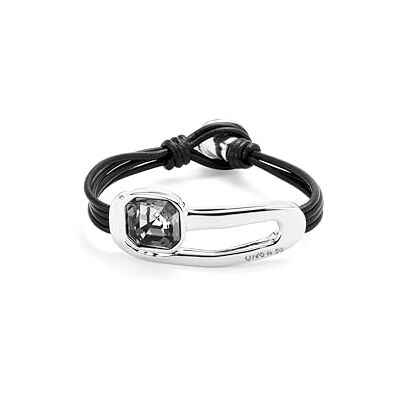 Uno de 50 Starres Armband Metalllegierung Sterlingsilberplattiert Schwarzer, facettierter Kristall Handgefertigter Schmuck Uno de 50 Starres Armband Metalllegierung Sterlingsilberplattiert Schwarzer, facettierter Kristall Handgefertigter Schmuck