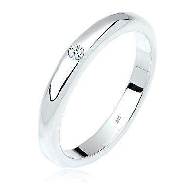 DIAMORE Elli DIAMONDS Ring Damen Solitär Klassiker mit Diamant (0.03 ct.) in 925 Sterling Silber DIAMORE Elli DIAMONDS Ring Damen Solitär Klassiker mit Diamant (0.03 ct.) in 925 Sterling Silber