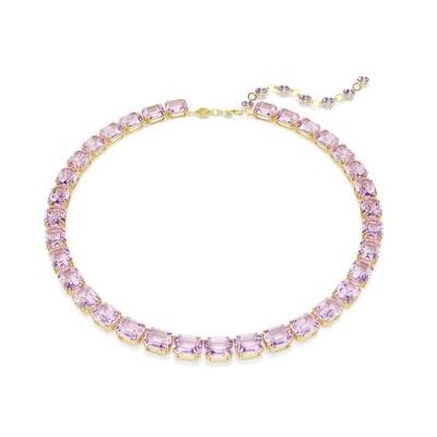 Swarovski Millenia Halskette, Vergoldete Damenhalskette mit Violettfarbenen Kristallen im Oktagon-Schliff, Länge: 38.5-43.5 cm Swarovski Millenia Halskette, Vergoldete Damenhalskette mit Violettfarbenen Kristallen im Oktagon-Schliff, Länge: 38.5-43.5 cm
