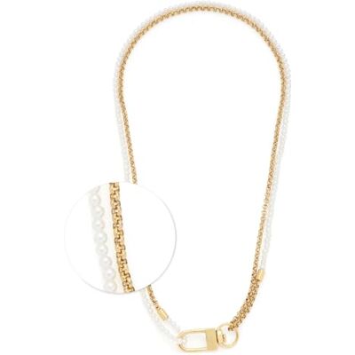 JEWELS BY LEONARDO Halskette Lucinda, mittellange Kette aus goldfarbenem Edelstahl, weiße Imitationsperlen und auffälliger Verschluss, 48 cm doppelt, 96 cm einfach Länge, Schmuck Geschenk, 024329 JEWELS BY LEONARDO Halskette Lucinda, mittellange Kette aus goldfarbenem Edelstahl, weiße Imitationsperlen und auffälliger Verschluss, 48 cm doppelt, 96 cm einfach Länge, Schmuck Geschenk, 024329