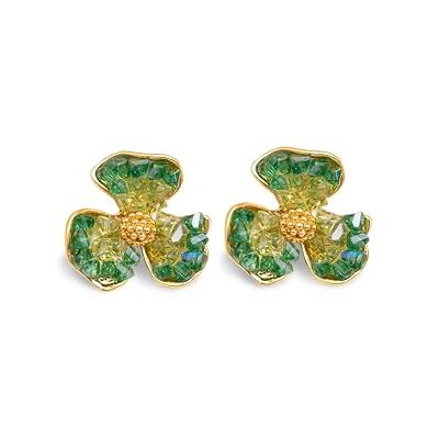 SINGULARU Clover Ohrringe. Messing mit 18 Kt Vergoldeter Beschichtung und Kristalle. Schmuck für Damen. SINGULARU Clover Ohrringe. Messing mit 18 Kt Vergoldeter Beschichtung und Kristalle. Schmuck für Damen.