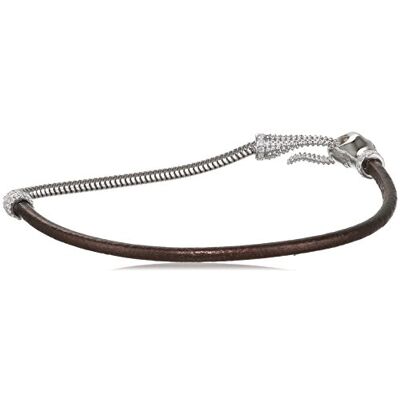 caÏ women Damen-Armband SNAKE 925 Silber rhodiniert Leder Zirkonia weiß 20 cm C1616B/90/03/20 caÏ women Damen-Armband SNAKE 925 Silber rhodiniert Leder Zirkonia weiß 20 cm C1616B/90/03/20