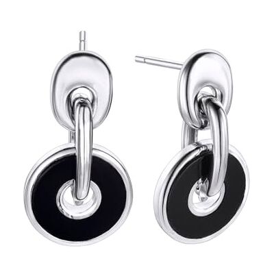 Duran Exquse Durán Exquse Balance-Ohrringe, Onyx, Silber, Mediano, Sterling Silber Silber, Onyx Duran Exquse Durán Exquse Balance-Ohrringe, Onyx, Silber, Mediano, Sterling Silber Silber, Onyx