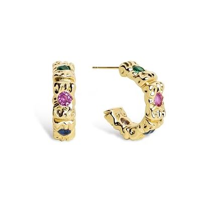 SINGULARU Sand Colors Creolen. Messing mit 18 Kt Vergoldeter Beschichtung und Zirkonia. Schmuck für Damen. SINGULARU Sand Colors Creolen. Messing mit 18 Kt Vergoldeter Beschichtung und Zirkonia. Schmuck für Damen.