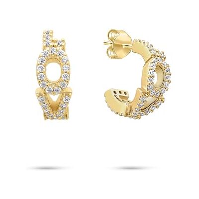 Tamaris Schmuck für Damen aus 925er Silber,Creolen aus Sterlingsilber mit LOVE Schriftzug Tamaris Schmuck für Damen aus 925er Silber,Creolen aus Sterlingsilber mit LOVE Schriftzug