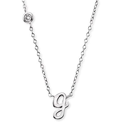 Engelsrufer Halskette aus Sterling Silber mit Anhänger Buchstabe G besetzt mit einem Zirkonia Stein in zwei Längen verstellbar Länge: 44cm Engelsrufer Halskette aus Sterling Silber mit Anhänger Buchstabe G besetzt mit einem Zirkonia Stein in zwei Längen verstellbar Länge: 44cm
