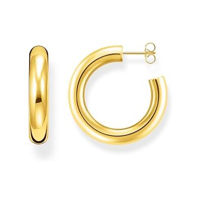 THOMAS SABO Creolen Chunky mittel vergoldet 750 Gelbgold Vergoldung, 925 Sterlingsilber THOMAS SABO Creolen Chunky mittel vergoldet 750 Gelbgold Vergoldung, 925 Sterlingsilber
