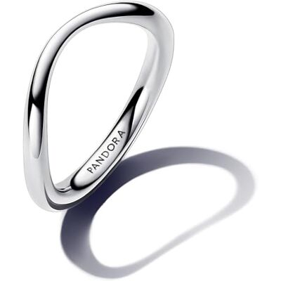 PANDORA Essence Organisch Geformter Bandring aus Sterling Silber, Größe: 52, 193314C00-52 PANDORA Essence Organisch Geformter Bandring aus Sterling Silber, Größe: 52, 193314C00-52