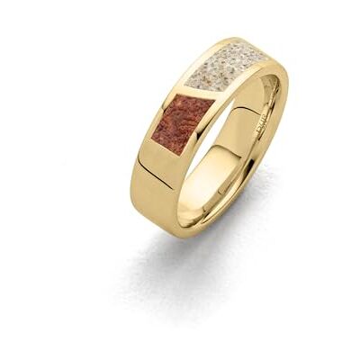 DUR Ring Duett aus vergoldetem 925 Sterling Silber mit Bernstein und Strandsand veredelt in der Farbe Silber/Beige/Braun, Größe: 56, R5999.56 DUR Ring Duett aus vergoldetem 925 Sterling Silber mit Bernstein und Strandsand veredelt in der Farbe Silber/Beige/Braun, Größe: 56, R5999.56