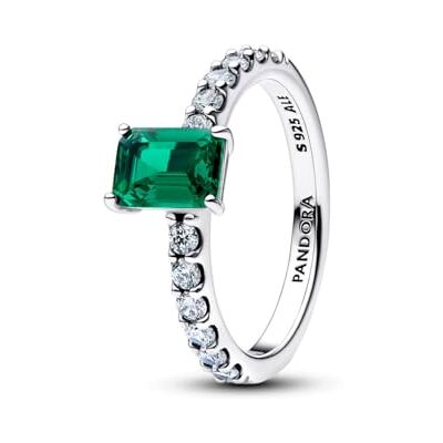 PANDORA Rectangular Sparkling Green Halo Ring 194506C01 Damenring PANDORA Rectangular Sparkling Green Halo Ring 194506C01 Damenring