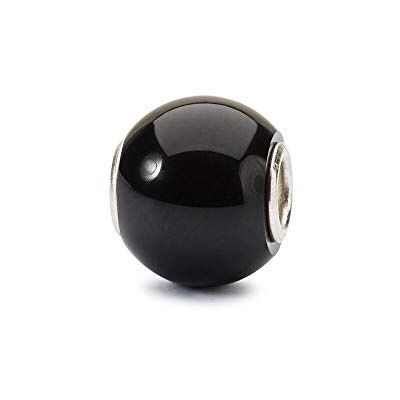 Trollbeads Charm Runder Schwarzer Onyx aus Edelstein in der Farbe Schwarz, TSTBE-00024 Trollbeads Charm Runder Schwarzer Onyx aus Edelstein in der Farbe Schwarz, TSTBE-00024