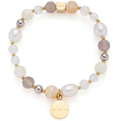 JEWELS BY LEONARDO Armband Hope • elastische Arm-Kette aus goldfarbenem Edelstahl • Perlen Arm-Schmuck mit Anhänger, Süßwaser-, Achat- und Muschel-Perlen • 20,5 cm Länge • Geschenk Damen • 022633 JEWELS BY LEONARDO Armband Hope • elastische Arm-Kette aus goldfarbenem Edelstahl • Perlen Arm-Schmuck mit Anhänger, Süßwaser-, Achat- und Muschel-Perlen • 20,5 cm Länge • Geschenk Damen • 022633