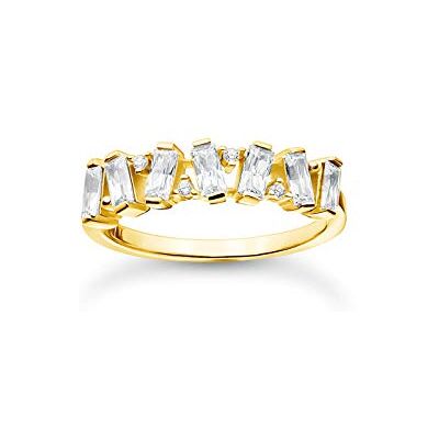THOMAS SABO Ring weiße Steine gold 925 Sterlingsilber, 750 Gelbgold Vergoldung THOMAS SABO Ring weiße Steine gold 925 Sterlingsilber, 750 Gelbgold Vergoldung