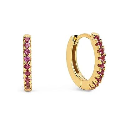 SINGULARU Raspberry Creolen. Sterlingsilber mit 18 Kt Vergoldeter Beschichtung und Zirkonia. Schmuck für Damen. SINGULARU Raspberry Creolen. Sterlingsilber mit 18 Kt Vergoldeter Beschichtung und Zirkonia. Schmuck für Damen.