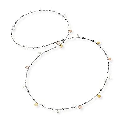 Engelsrufer Damen Halskette Little Joy Sterling Silber Tricolor Charm Elementen Silber, Gold und Roségold Länge: 80cm Engelsrufer Damen Halskette Little Joy Sterling Silber Tricolor Charm Elementen Silber, Gold und Roségold Länge: 80cm