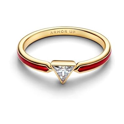 PANDORA Marvel Iron Man Ring mit 14K vergoldeter Metalllegierung, Emaille und Zirkonia, Größe: 56, 164211C01-56 PANDORA Marvel Iron Man Ring mit 14K vergoldeter Metalllegierung, Emaille und Zirkonia, Größe: 56, 164211C01-56