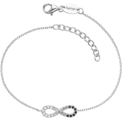 Engelsrufer Damen Armband Infinity aus Sterling Silber mit Zirkonia Karabinerverschluss längenverstellbar nickelfrei- Größe: 17+3cm Engelsrufer Damen Armband Infinity aus Sterling Silber mit Zirkonia Karabinerverschluss längenverstellbar nickelfrei- Größe: 17+3cm