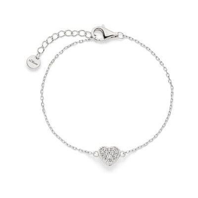 S. Oliver Bracelet Elegantes Armband aus poliertem 925er Sterlingsilber silber/rosa Ankerkette verstellbar bis 13,5 cm wasserfest & hautfreundlich S. Oliver Bracelet Elegantes Armband aus poliertem 925er Sterlingsilber silber/rosa Ankerkette verstellbar bis 13,5 cm wasserfest & hautfreundlich
