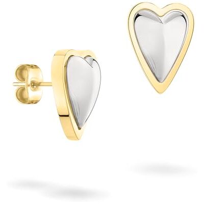 LIEBESKIND BERLIN Metal Heart Ohrring Ohrstecker aus Edelstahl Bicolor Silber/IP Gold 1,5 cm Steckverschluss wasserfest & hautfreundlich LIEBESKIND BERLIN Metal Heart Ohrring Ohrstecker aus Edelstahl Bicolor Silber/IP Gold 1,5 cm Steckverschluss wasserfest & hautfreundlich