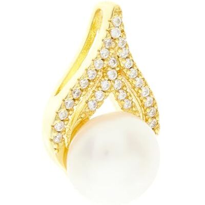 Brilio Silver Elegante Perle Anhänger aus vergoldetem Sterlingsilber PT93Y sBS2295, Estándar, Nicht-Edelmetall, Kein Edelstein Brilio Silver Elegante Perle Anhänger aus vergoldetem Sterlingsilber PT93Y sBS2295, Estándar, Nicht-Edelmetall, Kein Edelstein