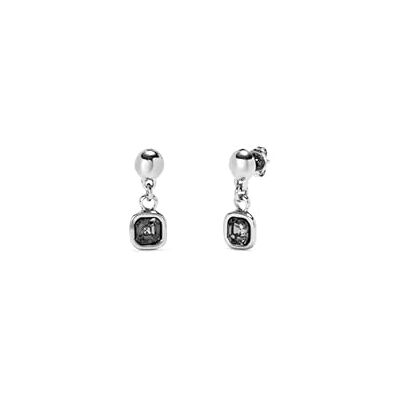 Uno de 50 Ohrringe, aus Metalllegierung, 18 K vergoldet, mit schwarzem Kristall, handgefertigter Schmuck, hergestellt in Spanien, Einheitsgröße, Sterling Silber, Kein Edelstein Uno de 50 Ohrringe, aus Metalllegierung, 18 K vergoldet, mit schwarzem Kristall, handgefertigter Schmuck, hergestellt in Spanien, Einheitsgröße, Sterling Silber, Kein Edelstein
