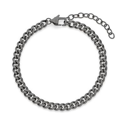 S. Oliver Herren Bracelet Armband aus mattiertem Edelstahl IP Gun Panzerkette verstellbar bis 22 cm wasserfest & hautfreundlich S. Oliver Herren Bracelet Armband aus mattiertem Edelstahl IP Gun Panzerkette verstellbar bis 22 cm wasserfest & hautfreundlich