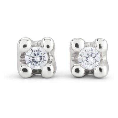 Uno de 50 UNOde50 Sterling Silber überzogene Ohrringe mit weißem Zirkonia, Taglia unica, Versilberte Metalllegierung, Zirkonia Uno de 50 UNOde50 Sterling Silber überzogene Ohrringe mit weißem Zirkonia, Taglia unica, Versilberte Metalllegierung, Zirkonia