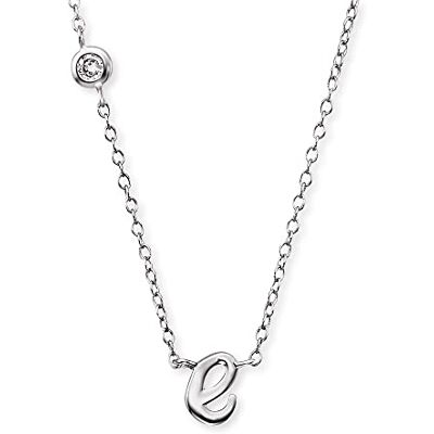 Engelsrufer Halskette aus Sterling Silber mit Anhänger Buchstabe E besetzt mit einem Zirkonia Stein in zwei Längen verstellbar Länge: 44cm Engelsrufer Halskette aus Sterling Silber mit Anhänger Buchstabe E besetzt mit einem Zirkonia Stein in zwei Längen verstellbar Länge: 44cm