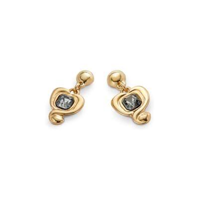 Uno de 50 Ohrringe, Metalllegierung, vergoldet mit 18 Karat, mit Herz, schwarzer Kristall, handgefertigter Schmuck, hergestellt in Spanien, Einheitsgröße, Gold, Ohne Edelstein Uno de 50 Ohrringe, Metalllegierung, vergoldet mit 18 Karat, mit Herz, schwarzer Kristall, handgefertigter Schmuck, hergestellt in Spanien, Einheitsgröße, Gold, Ohne Edelstein
