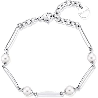 Brosway Armband Affinity für Damen aus 316L-Edelstahl mit Perlen, Karabinerverschluss, Größe: 18 cm, BFF164 Brosway Armband Affinity für Damen aus 316L-Edelstahl mit Perlen, Karabinerverschluss, Größe: 18 cm, BFF164
