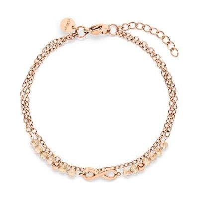 S. Oliver Bracelet Elegantes Armband aus poliertem Edelstahl roségold Rolokette verstellbar bis 21 cm wasserfest & hautfreundlich S. Oliver Bracelet Elegantes Armband aus poliertem Edelstahl roségold Rolokette verstellbar bis 21 cm wasserfest & hautfreundlich
