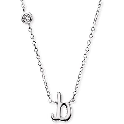 Engelsrufer Halskette aus Sterling Silber mit Anhänger Buchstabe B besetzt mit einem Zirkonia Stein in zwei Längen verstellbar Länge: 44cm Engelsrufer Halskette aus Sterling Silber mit Anhänger Buchstabe B besetzt mit einem Zirkonia Stein in zwei Längen verstellbar Länge: 44cm