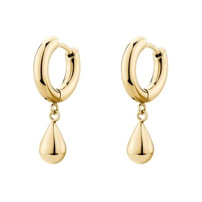 Brosway Perfect Creolen für Damen aus Edelstahl mit 14K-vergoldeter-PVD-Beschichtung mit Tropfenanhänger Größe: 2,5 cm, BPC45 Brosway Perfect Creolen für Damen aus Edelstahl mit 14K-vergoldeter-PVD-Beschichtung mit Tropfenanhänger Größe: 2,5 cm, BPC45