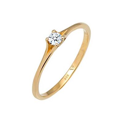 DIAMORE Elli DIAMONDS Ring Women Engagement Vintage with Diamond (0.06 ct.) in 585 Yellow Gold DIAMORE Elli DIAMONDS Ring Women Engagement Vintage with Diamond (0.06 ct.) in 585 Yellow Gold