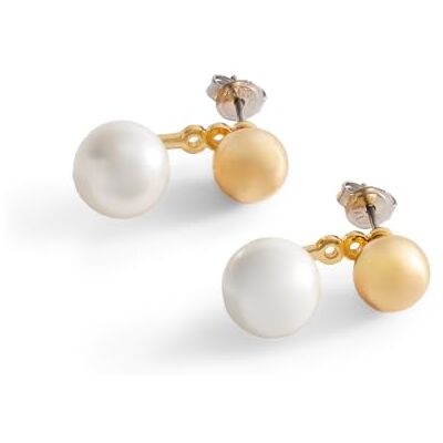 Fossil Damen-Ohrringe aus Messing mit Ohrsteckerverschluss, Creme-Gold Fossil Damen-Ohrringe aus Messing mit Ohrsteckerverschluss, Creme-Gold