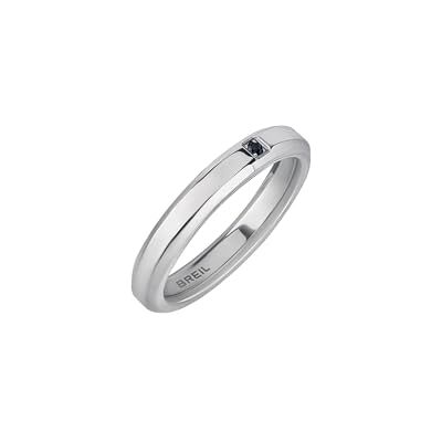 Breil , Herrenring Y Collection, Edelstahlring für Herren mit Glänzender Oberfläche und Schwarzem Kristall, Ring für Herren mit Einfachem und Minimalistischem Design Breil , Herrenring Y Collection, Edelstahlring für Herren mit Glänzender Oberfläche und Schwarzem Kristall, Ring für Herren mit Einfachem und Minimalistischem Design