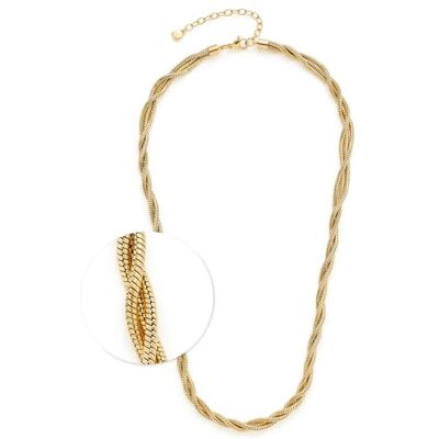 JEWELS BY LEONARDO Halskette Sue • kurze Schlangen-Kette aus goldfarbenem Edelstahl • raffinierte Kordeloptik • 45-50 cm Länge • Schmuck Geschenk für Frauen • 024835 JEWELS BY LEONARDO Halskette Sue • kurze Schlangen-Kette aus goldfarbenem Edelstahl • raffinierte Kordeloptik • 45-50 cm Länge • Schmuck Geschenk für Frauen • 024835