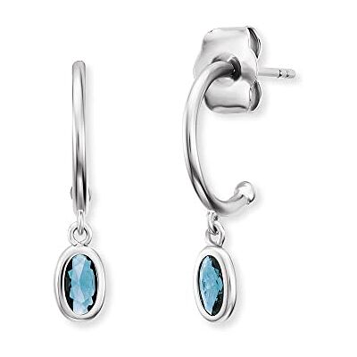 Engelsrufer Damen Creole aus Sterling Silber besetzt mit 2 türkisfarbenen Zirkonia Steinen Steckverschluss nickelfrei 18mm Engelsrufer Damen Creole aus Sterling Silber besetzt mit 2 türkisfarbenen Zirkonia Steinen Steckverschluss nickelfrei 18mm
