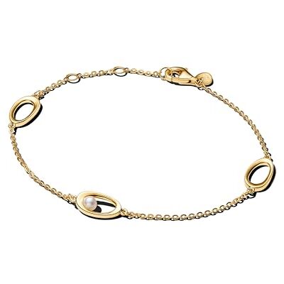 PANDORA Essence Organisch Geformte Ovale und Behandelte Süßwasserzuchtperle Armband mit 14 Karat vergoldeter Metalllegierung, Kompatibel Moments, Größe: 16cm, 564677C01-16 PANDORA Essence Organisch Geformte Ovale und Behandelte Süßwasserzuchtperle Armband mit 14 Karat vergoldeter Metalllegierung, Kompatibel Moments, Größe: 16cm, 564677C01-16